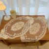 1Pcs Embroidery Polyester Place Table Mat Pad Cloth Cup Doily Tea Dining Coaster Mug Tablecloth Placemat Kitchen Decor Doily Mat