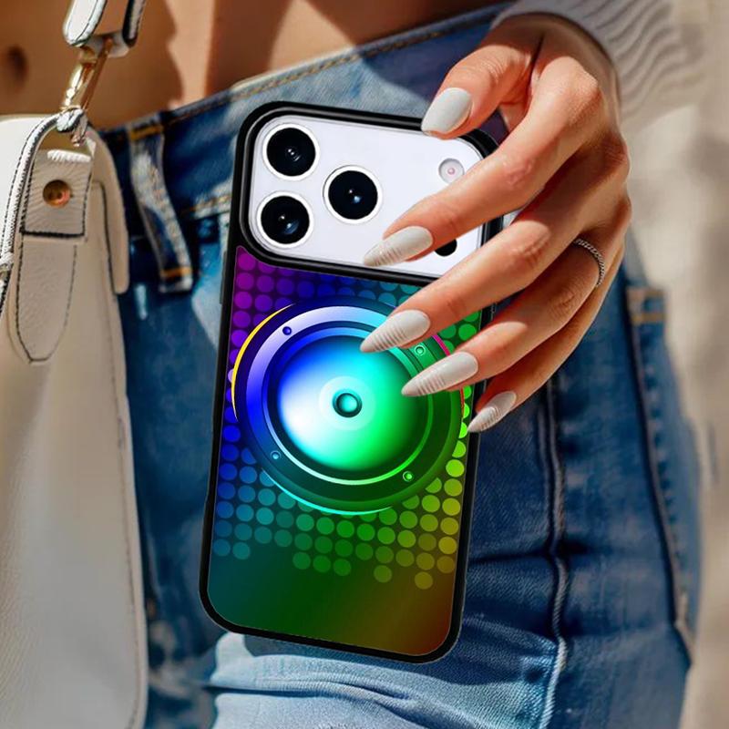 Массивные Музыкальные Колонки мягкий Чехол для Телефона Для iPhone 17 Air 14 15 13 12 Max Чехол Для Apple 16e 11 Pro Max Plus Coque