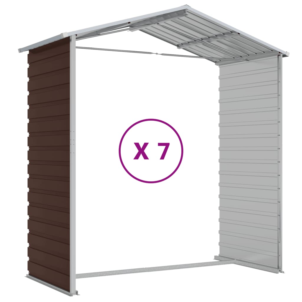 Garden Shed Brown 191 x 640 x 198 cm Galvanized Steel