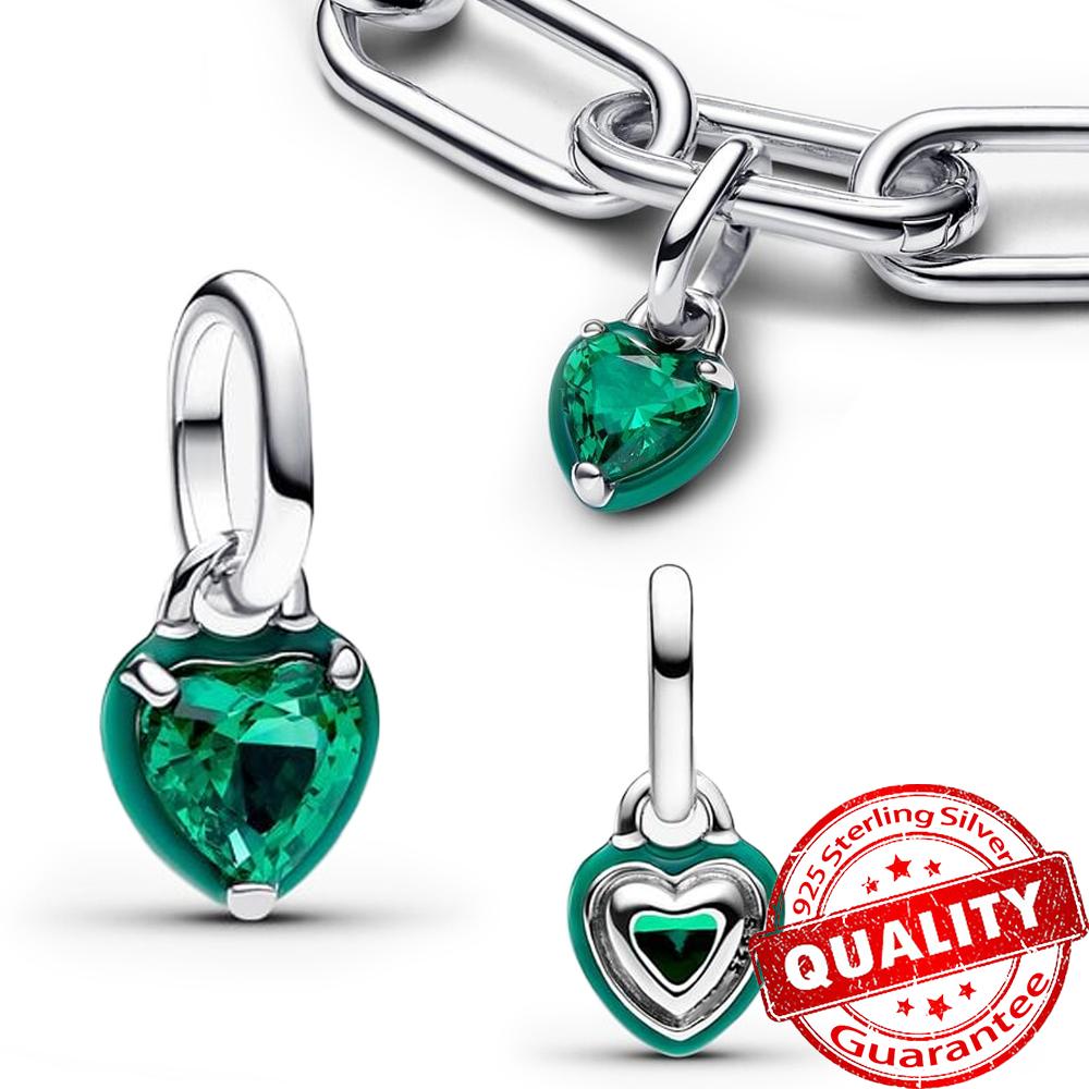 Классическое золотое проволочное сердце и сверкающий циркон из стерлингового серебра 925 пробы, подвеска-шарм "Ангел" для DIY-женского браслета, аксессуары для кулона