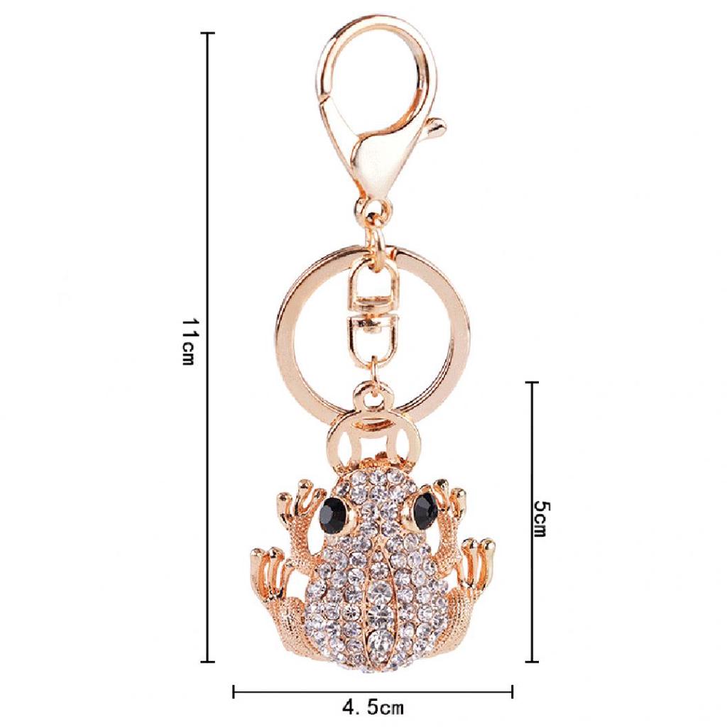 Cute Glitter Rhinestone Frog Animal Keyring Car Handbag Accessory Keychain Gift
