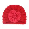Baby Pullover Hat, Solid Color Flower Baby Hat, Autumn and Winter Warm and Comfortable Children's Knitted Hat