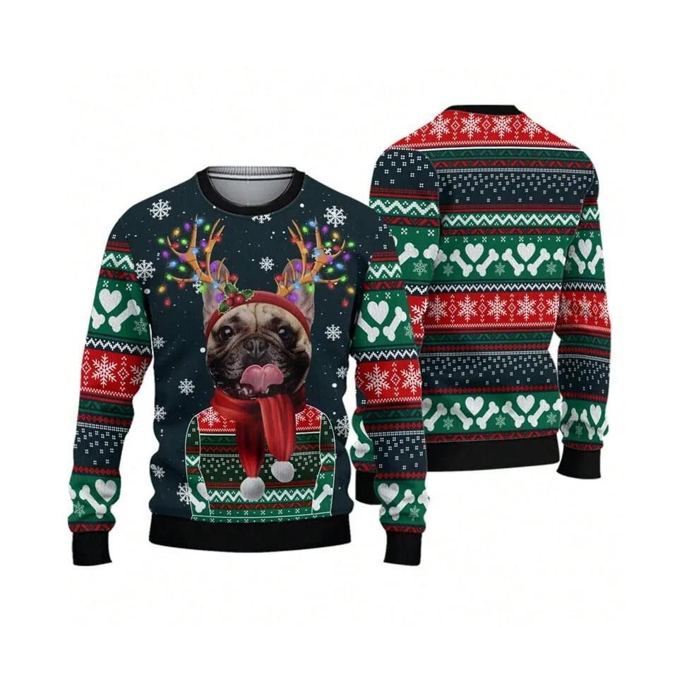 Funny Graphic Ugly Christmas Sweater Trend Casual Men Women 3D Printed Xmas Sweatshirt Casual Streetwear Oversized Tops