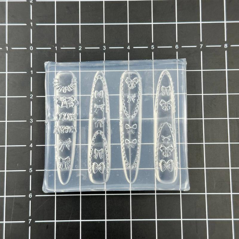 Французское кружево Цепочка Цветы 3D Акриловая форма Лебедь Украшения для нейл-арта Сделай сам Силиконовые Декорированные Шаблоны для нейл-арта Форма для ногтей Инструмент