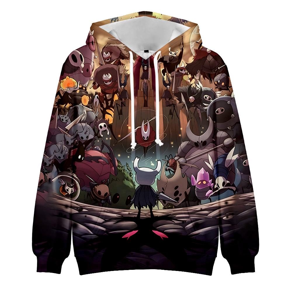 Новая толстовка с капюшоном Hollow Knight Silksong, толстовки с капюшоном в стиле аниме, уличная одежда, толстовка с капюшоном с принтом из мультфильмов, для мужчин и женщин, для косплея, спортивные пуловеры