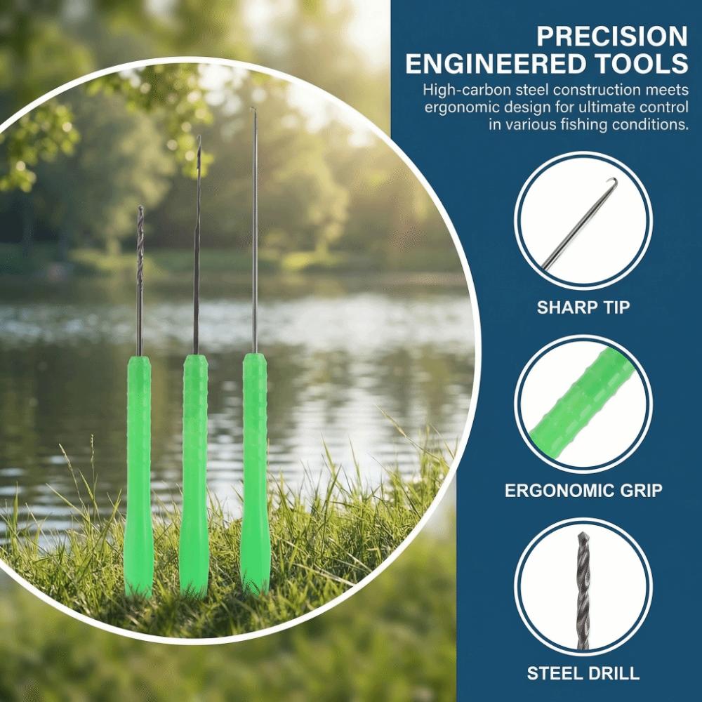 2 Sets Lightweight Fishing Bait Needle Tool 3 in 1 Baiting Stringer Baiting Needle Tool  for Baiting