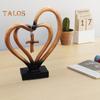 Double Love Heart Figurine Twisted Heart Shaped Resin Statue Sculpture Home Office Bookshelf Desktop Decoration Ornament