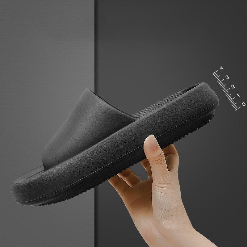 Летние мужские тапочки на толстой платформе, пляжные сандалии Eva Mute Slide, женские шлепанцы для отдыха, нескользящая обувь для ванной