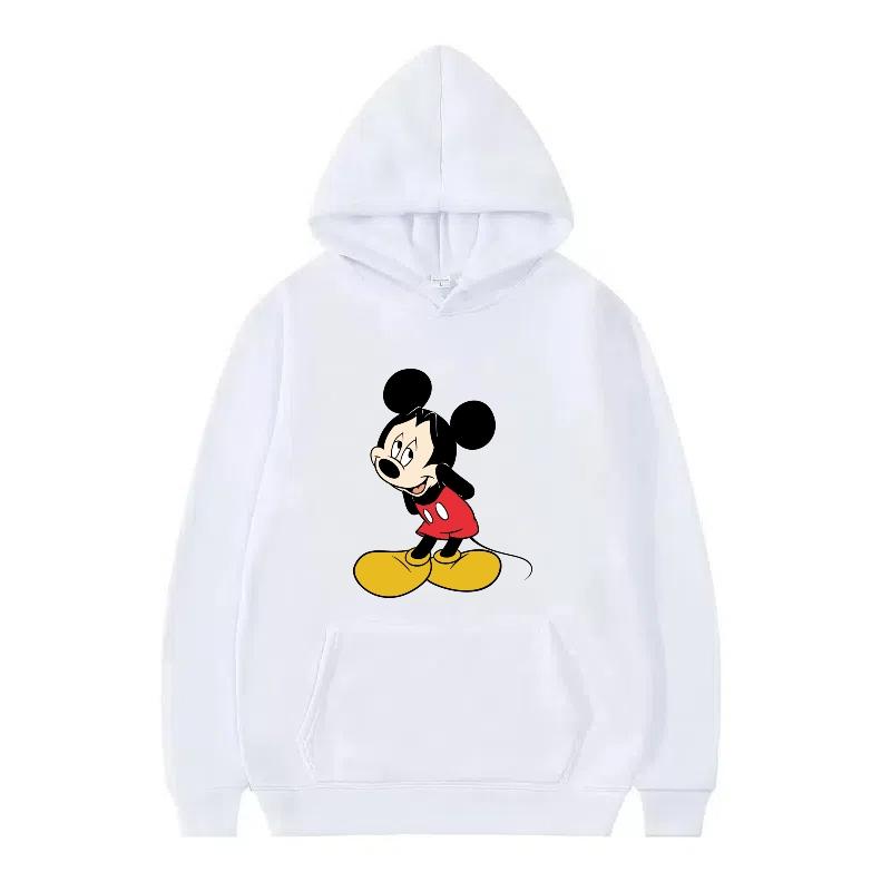 Disney Mickey Mouse Pattern Woman Streetwear Loose Black Winter Tops Clothes Pullovers Ladies Cheap Y2k Hoodies Men Sweatshirts