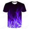 Summer Men's Flame 3D Printed T-shirt Men's Fashionable Short Sleeved Hip-hop Top