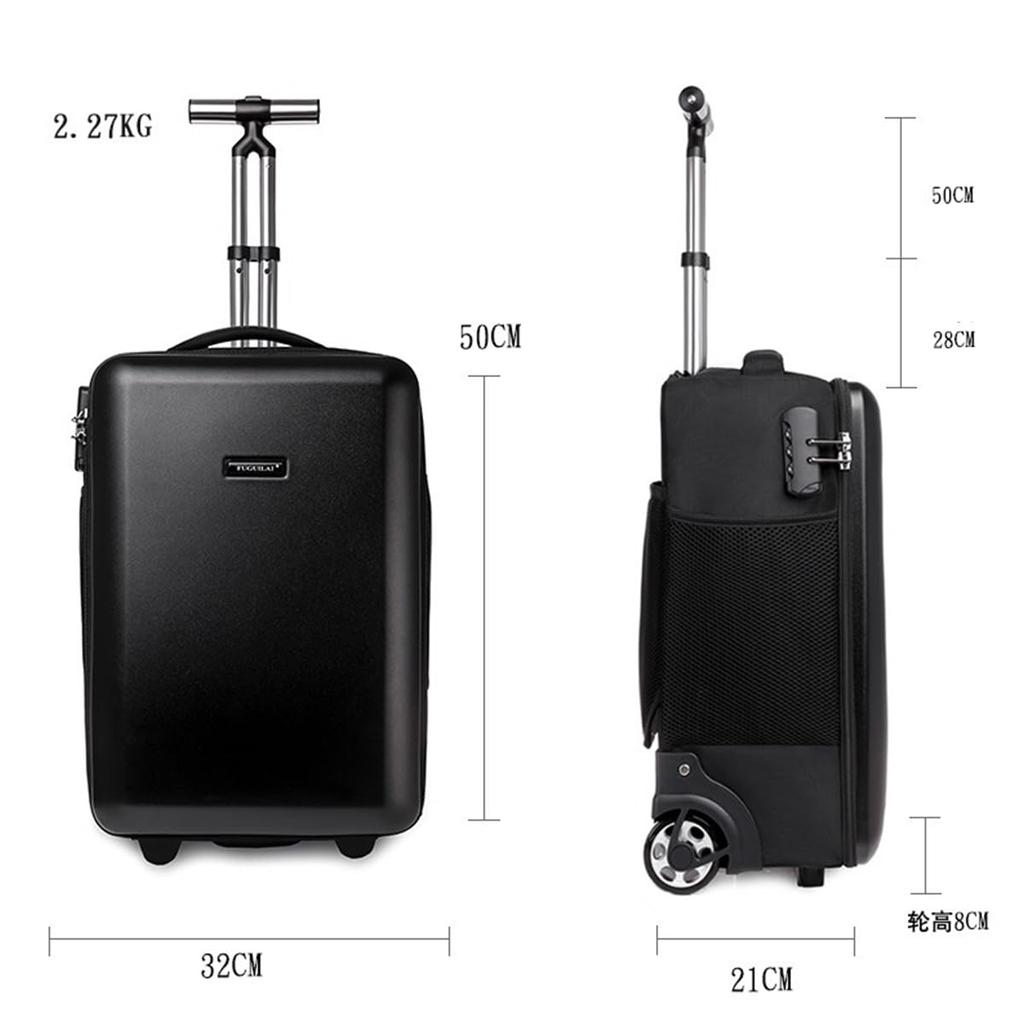 Produced by Multifunctional Hard Shell Suitcase Backpack Capacity Approximately 35L Business Carry Bag Handbag with Trolley Password Lock Soft Carry