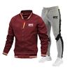 Mens Casual Suit Set Long Sleeve Jacket Pants Slim Fit Daily Wear