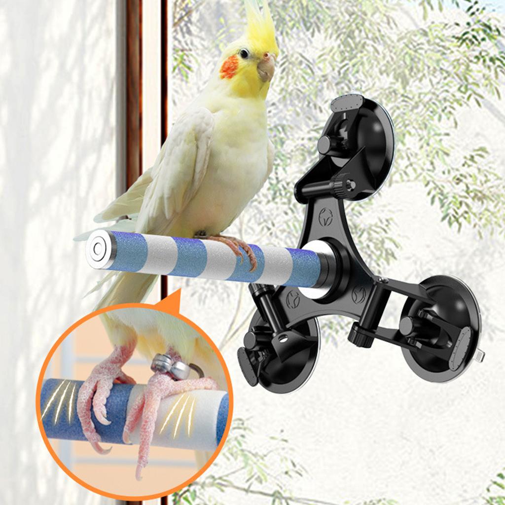 Parrots Grinding Scratcher Perch Stands Birds Stand Ceramics Stick Grinding with Suction Cup Paw Climbing Standing