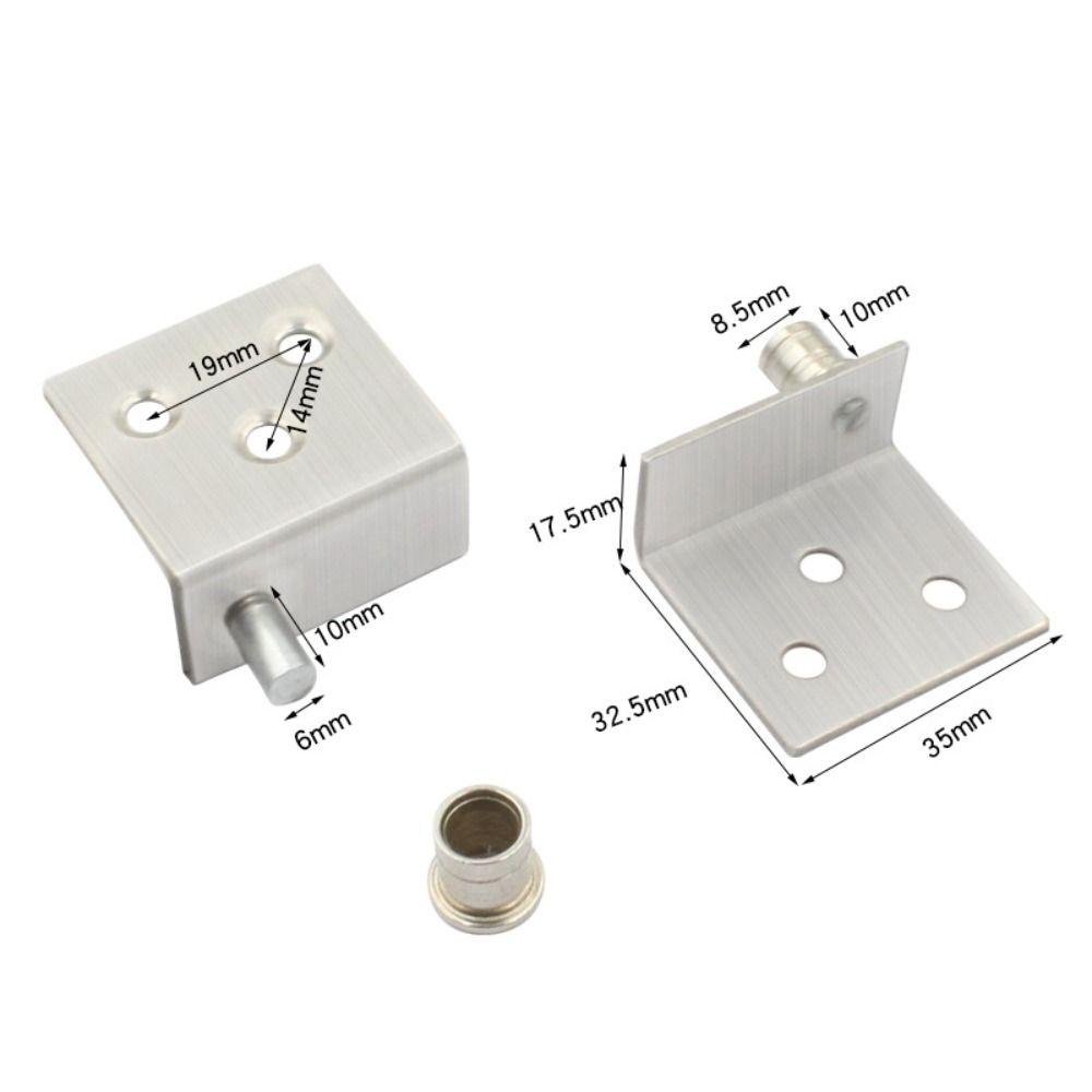2 шт. Черные/Серебристые Петли-оси из нержавеющей стали, Верхние и нижние зажимы для петель, Скрытый вал, Ящики