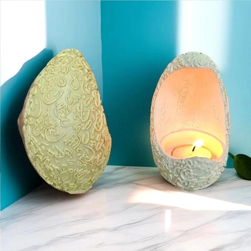 Moon Shape Candle Holder Mold  Crystal Epoxy Resin Molds Candlesticks Ornament Silicone Mold Concrete Plasters Molds