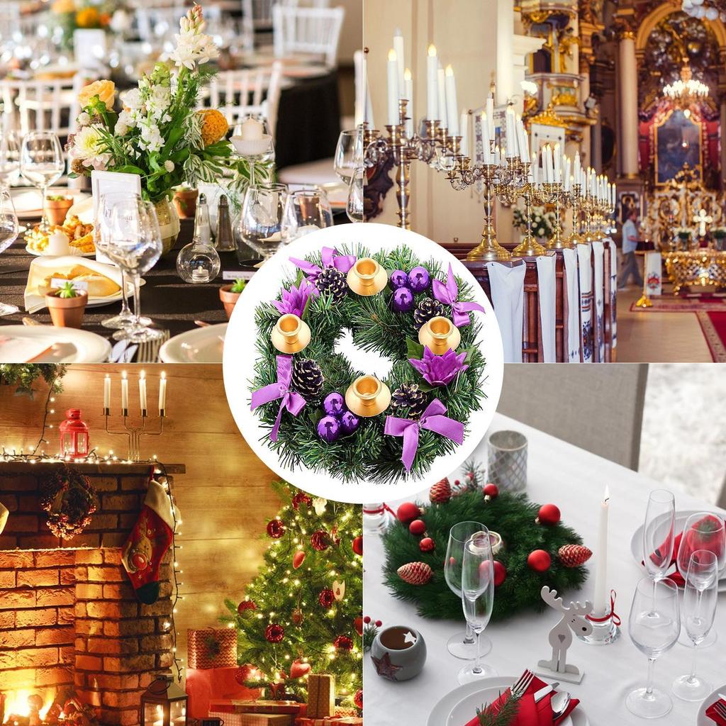 Рождественский венок Подсвечник Настольные венки Подсвечник Рождественский centerpiece стола Украшение Подсвечник Венок Для