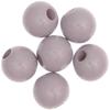 6 Perles rondes - bois gris - 30 mm