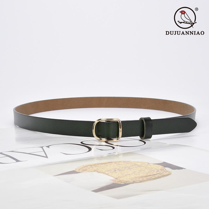 Ladies Belt Simple Cowhide Black Belt Student Decorated Jeans Business Casual Belt Genuine Leather