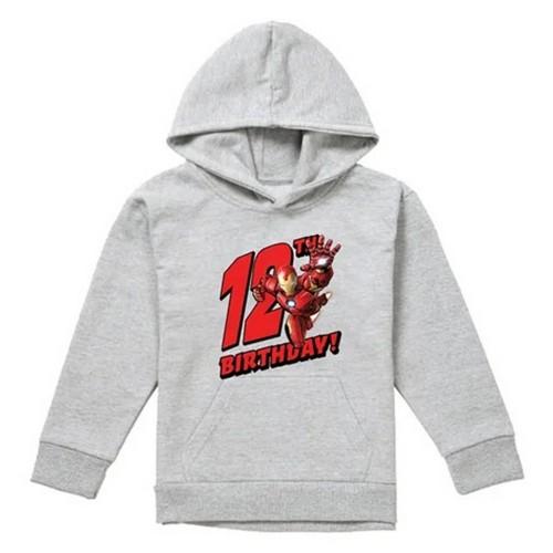 Marvel Childrens/Kids Iron Man Heather 12th Birthday Hoodie