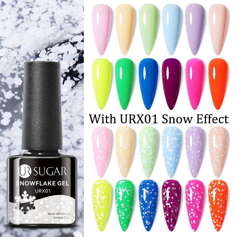 Универсальный гель-снежинка, популярный дизайн ногтей осенью и зимой, рождественский гель-снежинка с блестками