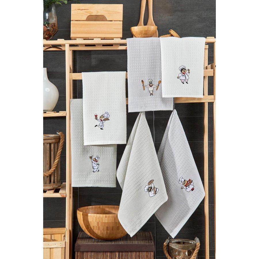 100% хлопок, 6 шт., 40х60 см, салфетки для сушки посуды/кухонные кухонные полотенца