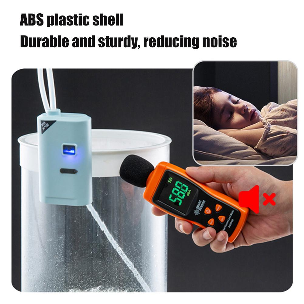 Aquarium Oxygen Pump USB Rechargeable Oxygenation Air Pump Ultra Quiet Air Bubbler Aerator Portable for Outdoor Fishing
