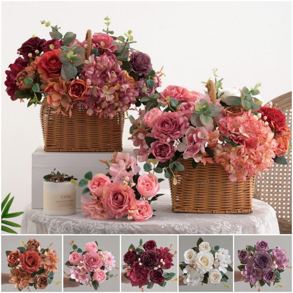 Accessories Simulation Peony Flower Silk Petals Faux Flower Fake Floral Bouquet Home Decoration
