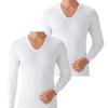 Gunze SV6110 New Soft Antibacterial and Long Set of Medium Men's White, Undershirt, 100% Cotton, Deodorizing, Sleeve, U-Neck, 2,