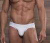 Мужские трусы из чистого хлопка с низкой талией и U-образным карманом - белые, дышащие, сексуальное однотонное нижнее белье
