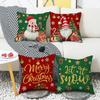 Christmas Pillowcase with Red and Green Colors, Warm Christmas Tree, Snowflake Element, Letter Print, Home Decoration Pillowcase