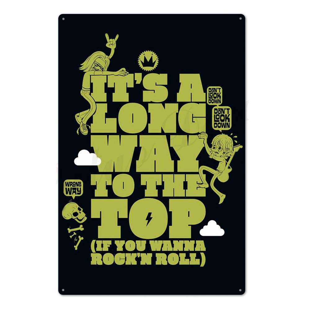 Оловянная вывеска в стиле рок-н-ролл, винтажная металлическая табличка, металлический винтажный металлический плакат, ретро-рок, Настенный декор для бара, паба, клуба, мужская пещера 20x30