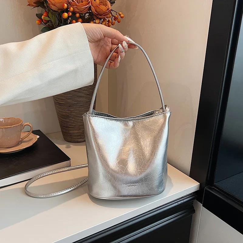 Универсальная женская сумка-мессенджер, элегантная сумка-ведро, высококачественная портативная сумка, популярная красная сумка