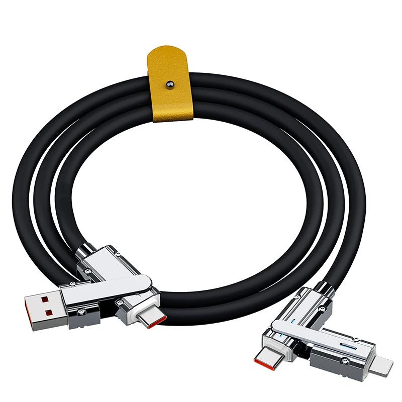 4 в 1 120 Вт USB Type C на Type C IOS кабель 3 в 1 PD 100 Вт кабель для быстрой зарядки и передачи данных для iPhone 11 12 13 14 15 Pro Max Samsung S24
