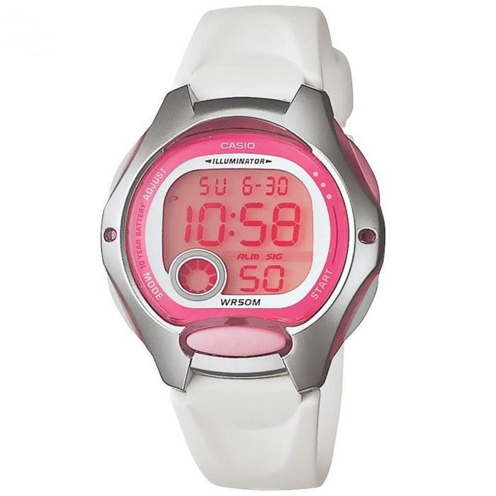 Casio Женские часы Casio LW-200-7AV, Белый ремешок