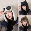 Plush Warm Ski Hat Windproof Cycling Lei Feng Hat Winter Pilot Hat With Goggles  Outdoor