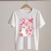 Breast Cancer Awareness Ghost Pink Ribbon Patchwork Halloween Hope Strength Faith Spooky  Graphic T Shirts for WoUINISEX Harajuku