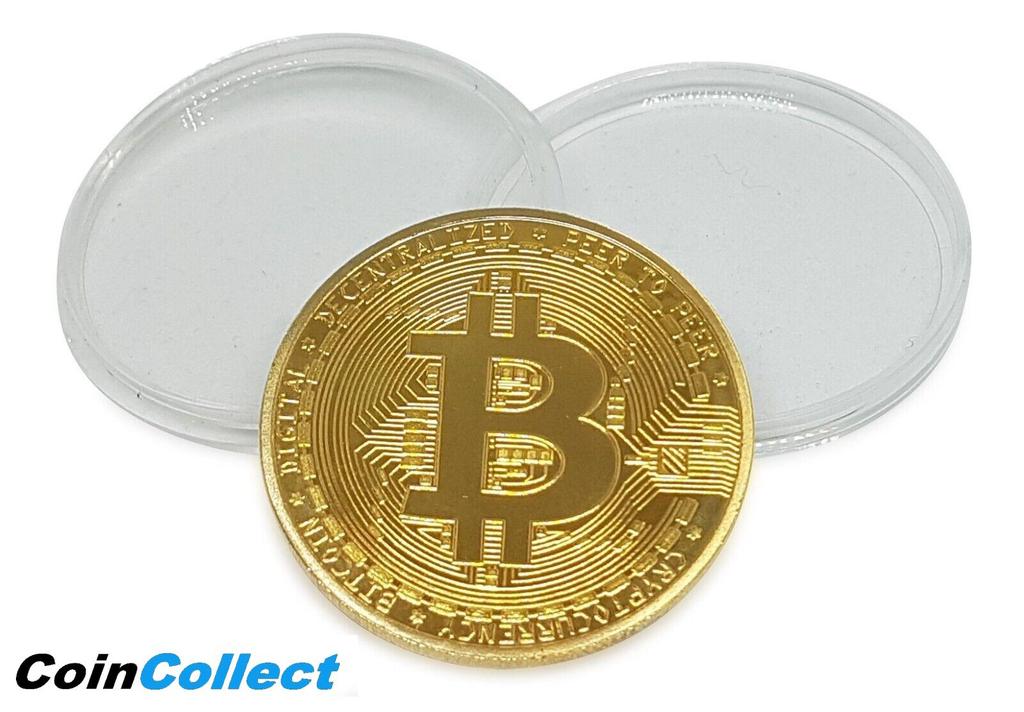 COINCOLLECT Биткоин монета позолоченная криптовалюта коллекционная монета золото BTC монета
