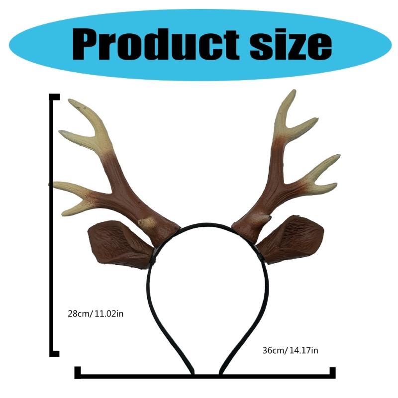 Realistic Deer Antler Hairband Reindeer Antlers Headband Animal Deer Ears Hairband Christmas Halloween Cosplay Costume