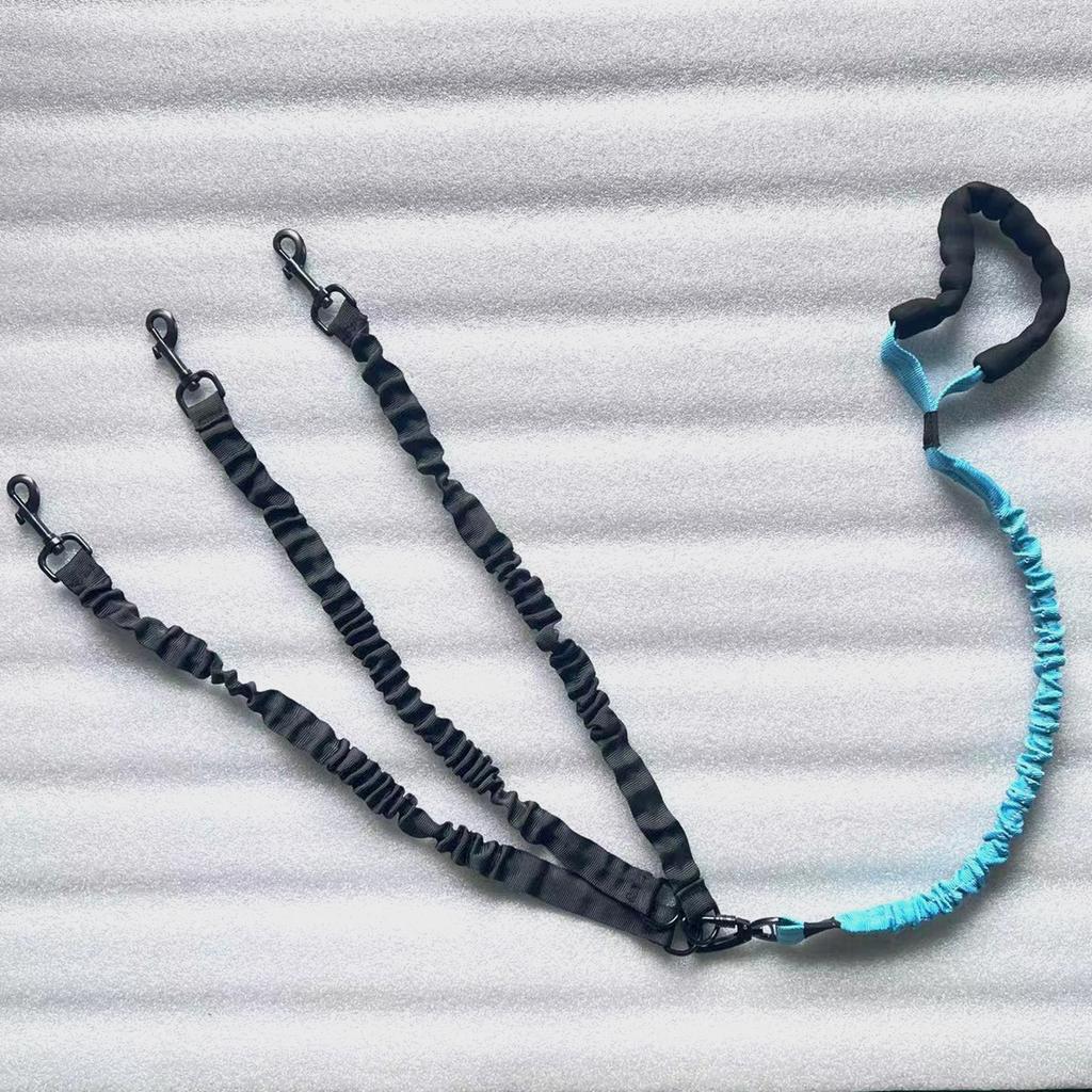 Поводок для трех собак повышенной прочности, поводок для трех собак, поводок для нескольких собак, съемный, вращающийся на 360°, с мягкой ручкой для прогулок и дрессировки