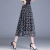 Юбка с цветочным принтом женская летняя плиссированная юбка с высокой талией, женская пышная длинная юбка из шифона с драпировкой, юбка высокого класса