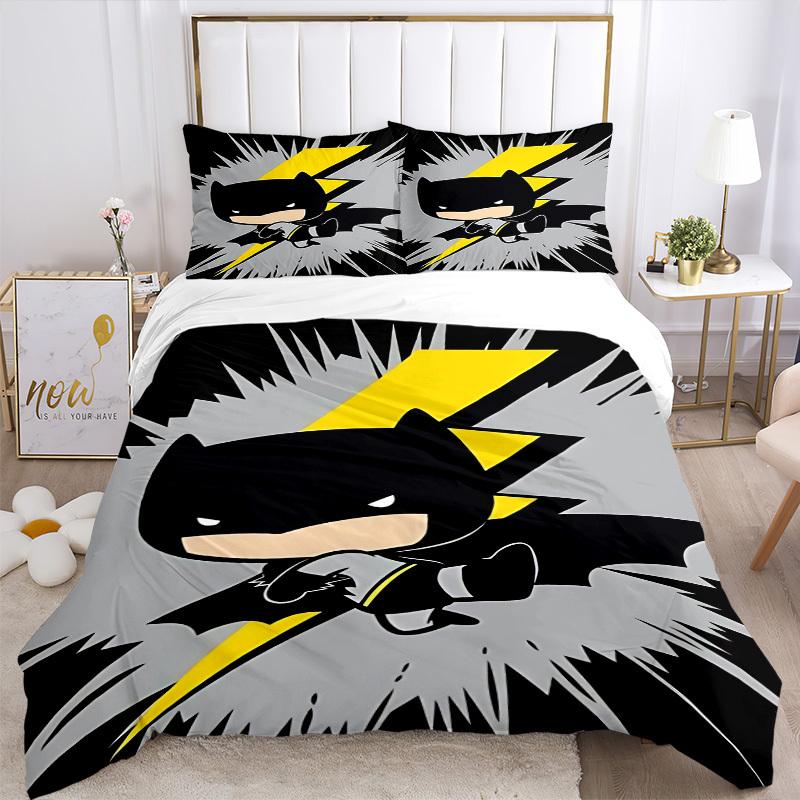 3pcs Batman Duvet Cover Set, 1 Duvet Cover + 2 Pillowcases (No Insert), High-Definition Print for All Seasons,Durable yy251103026