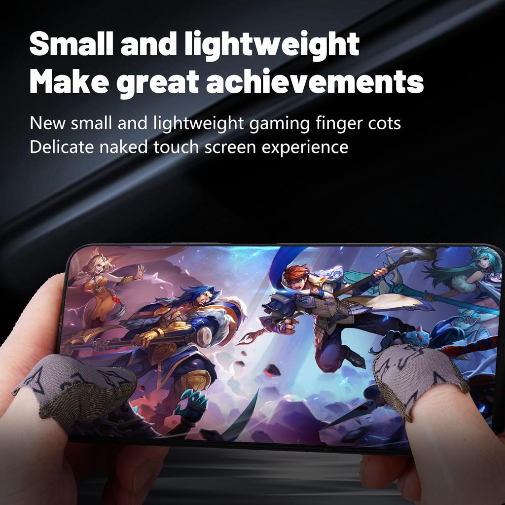 rinsfox Upgrade Fox Superconducting Silver Cloth, Extremely Sensitive Thin Zero Touch, Washable, Mobile Gaming Finger Sleeve,4 Pack For PUBG Knives