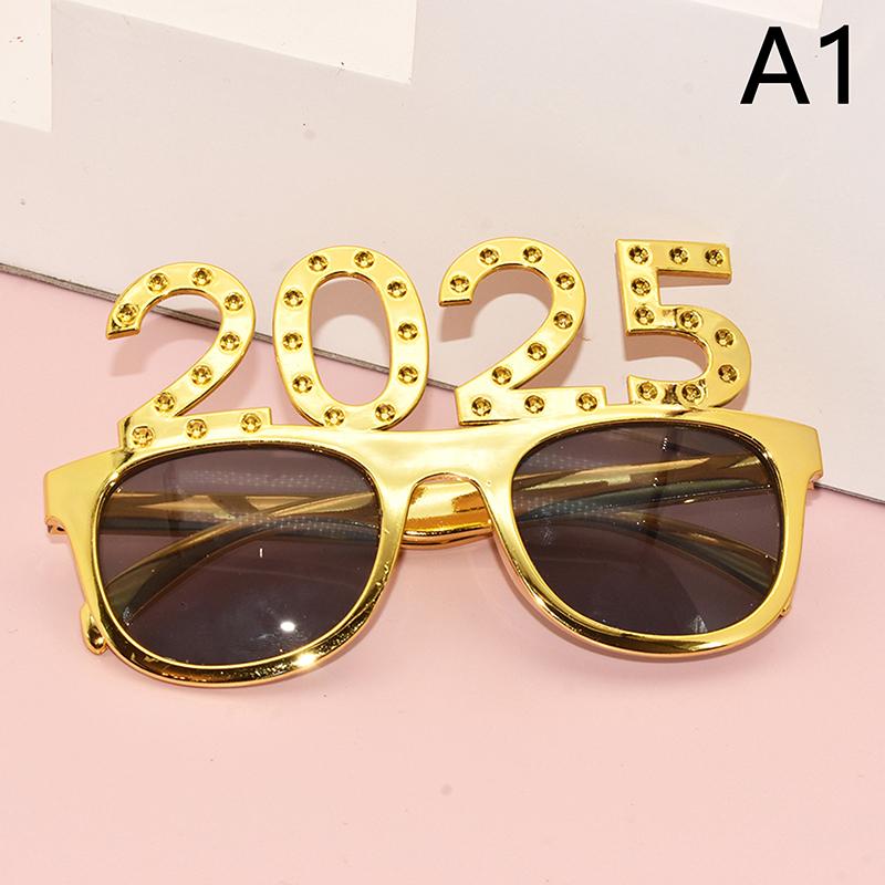 2025 Очки с цифрами, очки с Новым годом, очки с бриллиантовым блеском, реквизит для косплея, украшения для рождественской вечеринки, забавные очки