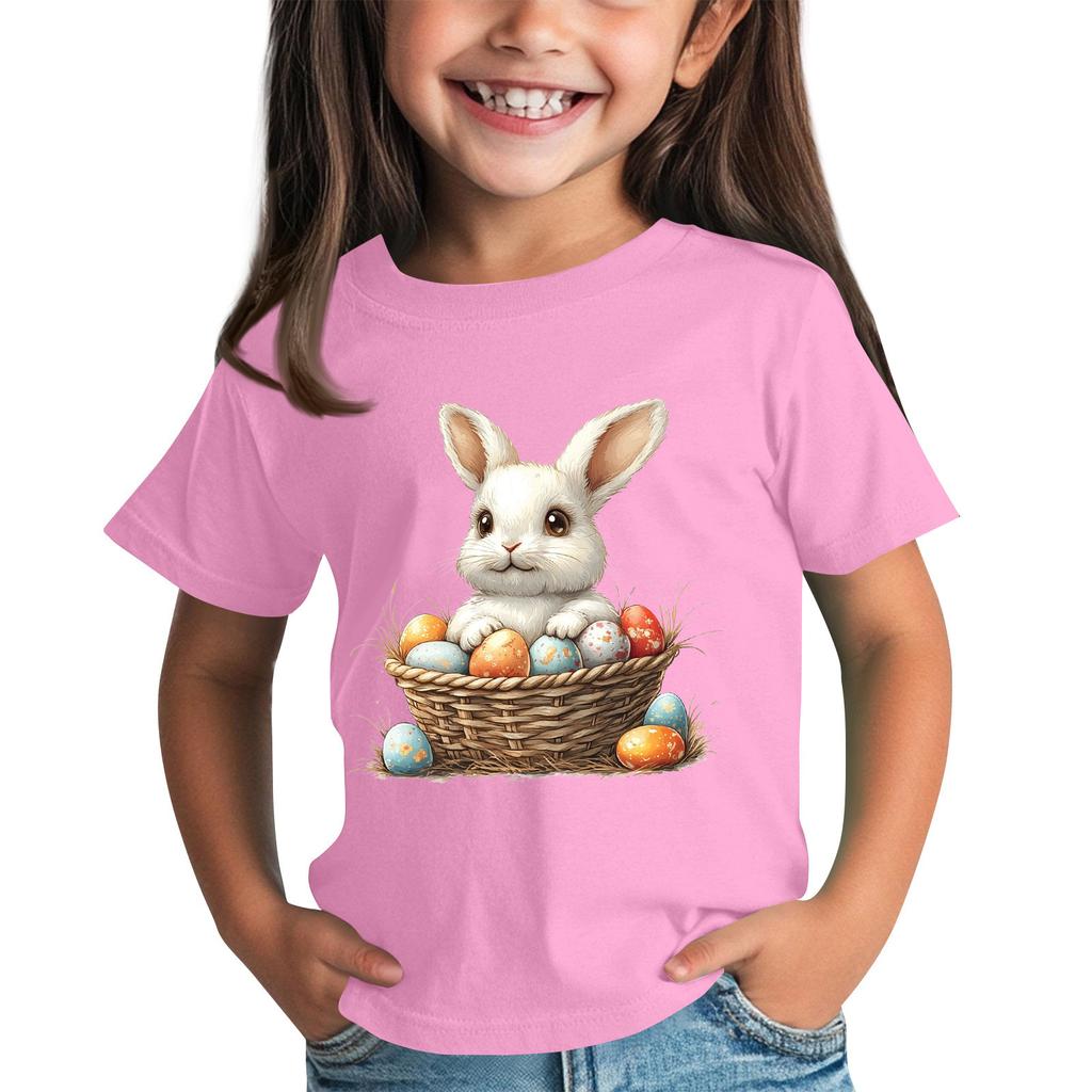 Children's Short Sleeve Neck T-Shirt Animal Print Daily Casual Top