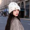 Новая осенне-зимняя шапка женская с несколькими пуговицами, вязаная из толстой пряжи, шерстяная шапка, теплая, с защитой ушей, шапка-мешок на голову, пуловер, шапка от холода