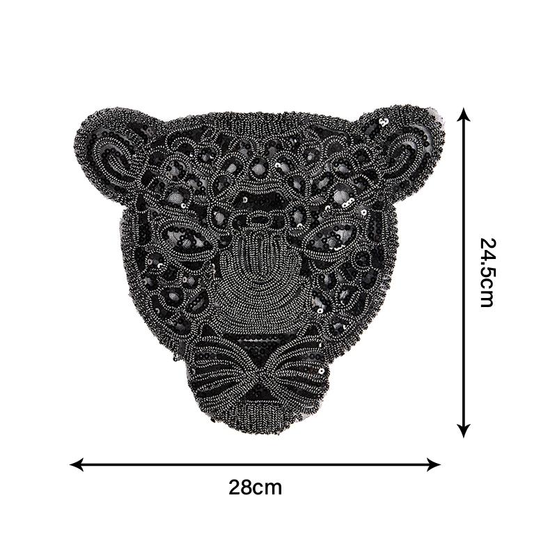 Leopard Patches For Clothing Black Sequin Diy Accessories For Clothes Badge