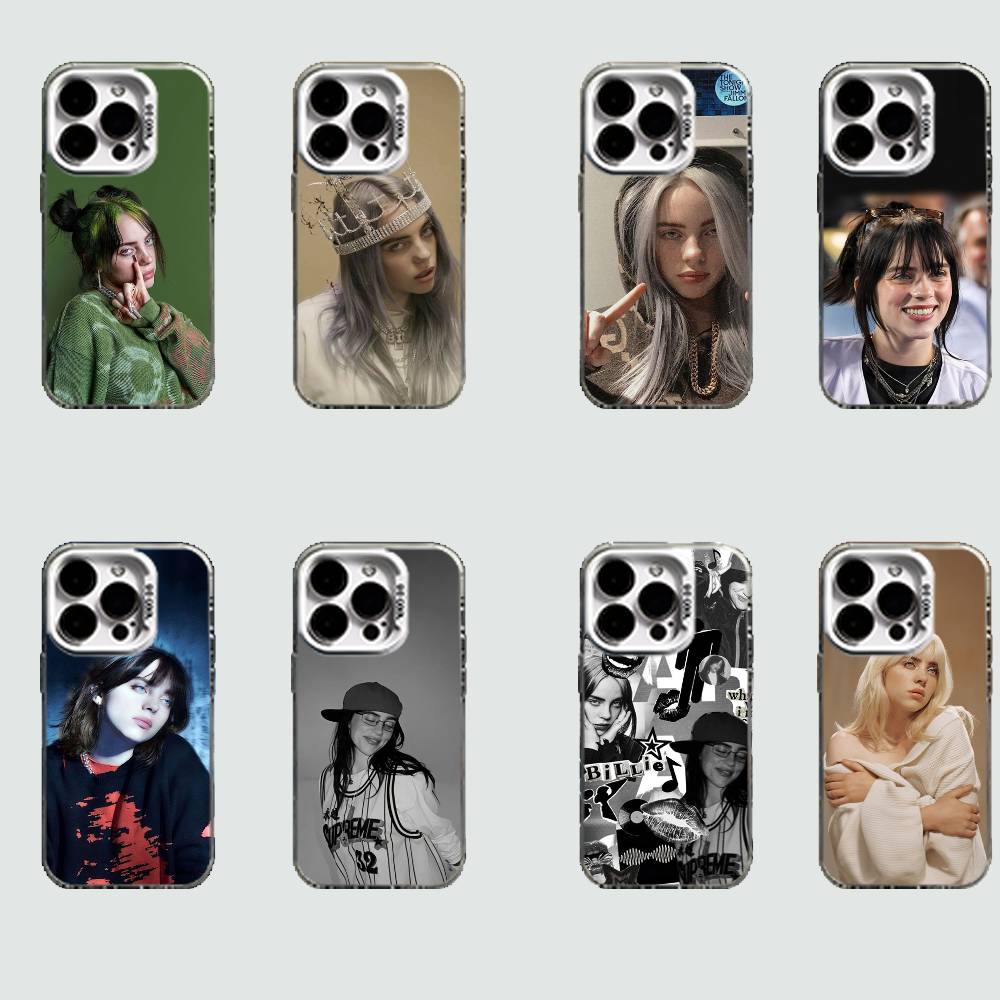 B-Billie E-Eilish Белый противоударный чехол для телефона для iPhone 16,15,14,13,12,11,Pro,XS,Max,Plus,Mini,SE