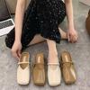 Flat-bottomed Bag Head and Half Slippers Women Wear New Lazy Shoes In Summer, One Pedal Sandals Single Shoes