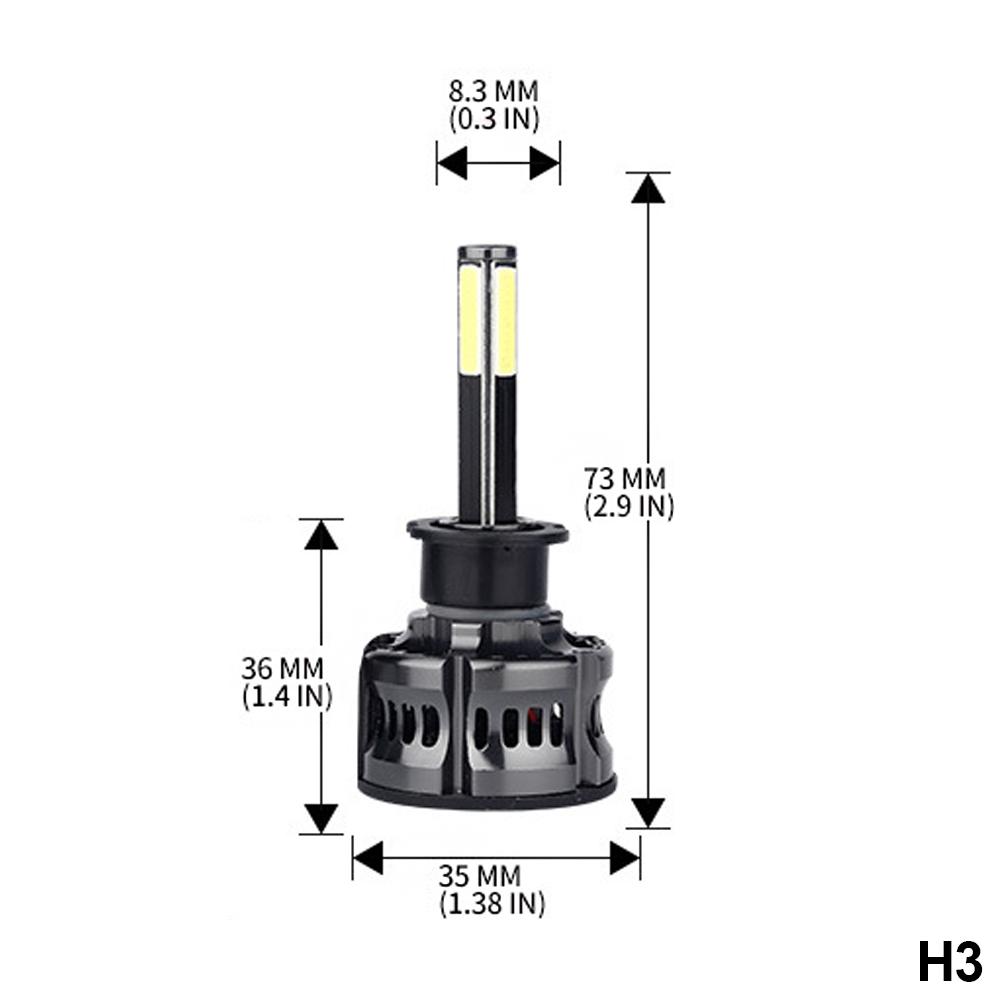2X 8-сторонняя светодиодная лампа H7, светодиодные лампы H4, H11, H9, H8, автомобильные фары 9005, HB3, 9006, HB4, 6000K, автомобильные лампочки 50 Вт, 360 градусов, дальний и ближний свет 12 В