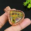 Bamboo Jasper Handmade Copper Wire Wrap Jewelry Pendant 1.65 K2U77
